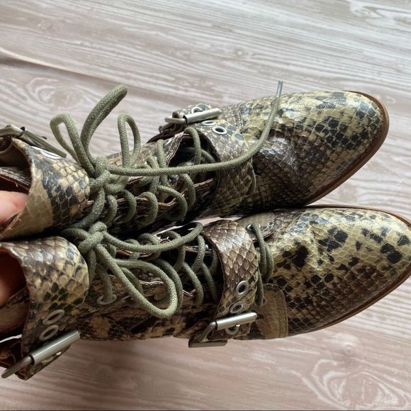 Jeffrey Campbell x Free people Point Toe Heel RARE cowboy Snakeskin boot size 7 - Picture 7 of 14